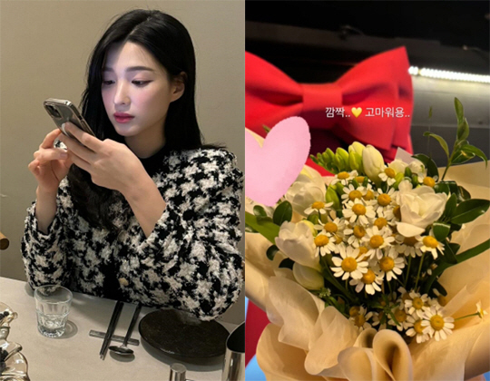 '최민환과 이혼' 율희, ♥넘치는 꽃다발 선물 자랑 "깜짝..고마워요"