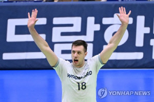 프로배구 우리카드 날벼락…마테이 발목 부상으로 시즌 아웃