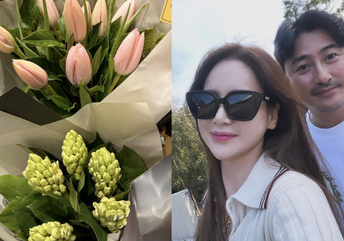 이혜원, 남편 ♥안정환에게 '꽃다발 선물'하는 아내 "꽃 좋아하는 남자였…
