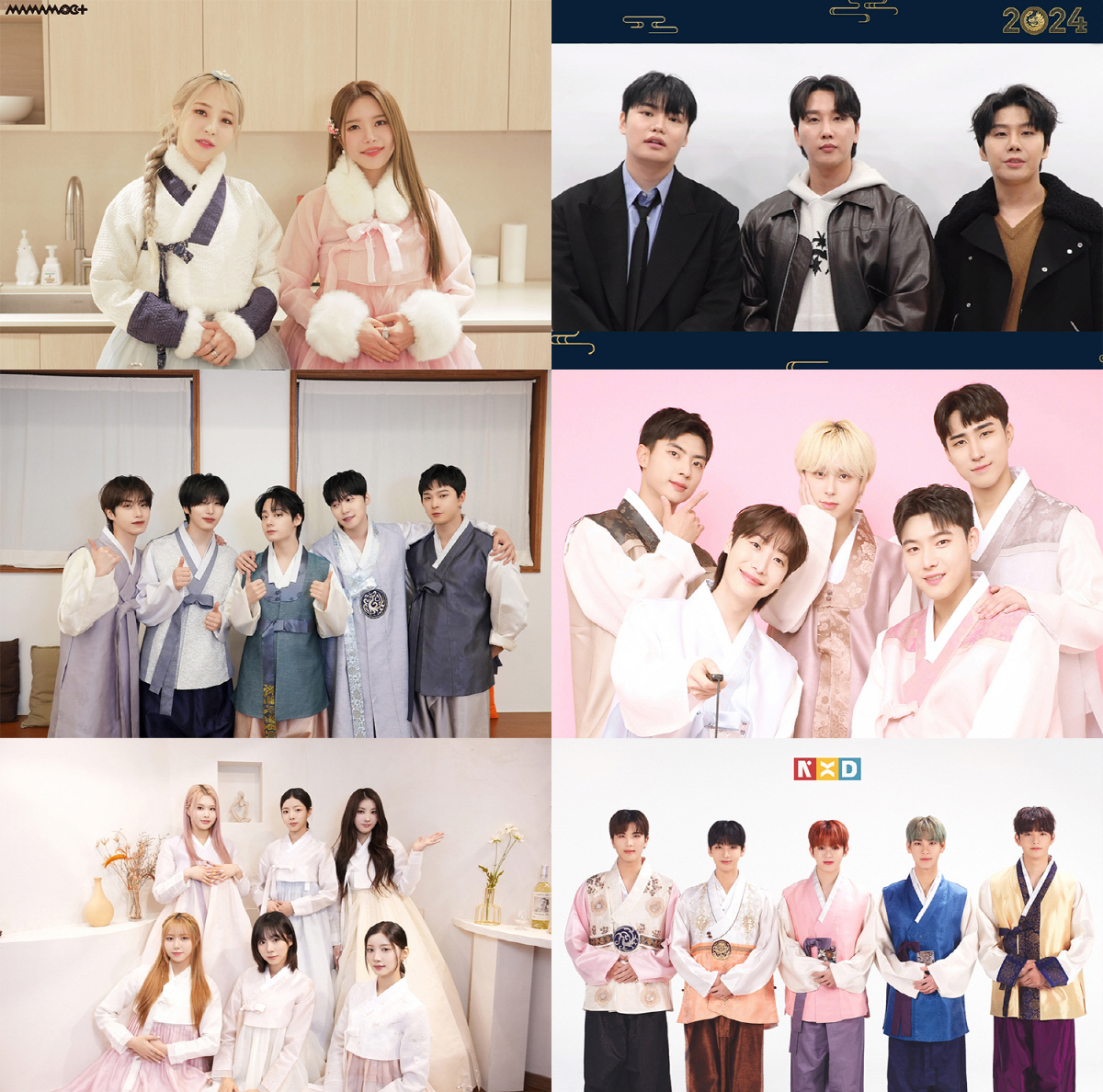 '마마무+→NXD' RBW 총출동…갑진년 설 맞아 '훈훈' 한복 인사
