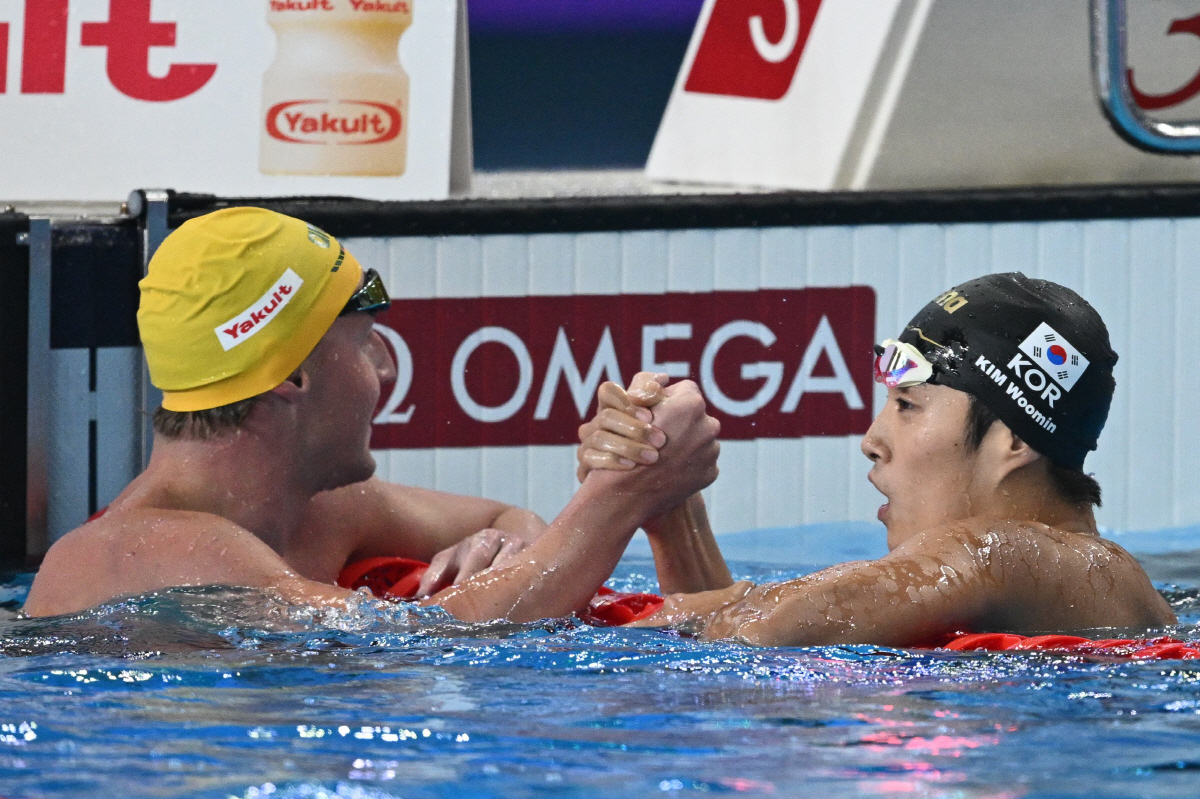 "金우민 해냈다!" 男자유형400m 박태환 이후 13년만에 세계선수권 金…