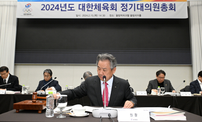 처음으로 '접점' 언급한 이기흥 체육회장,정부와 갈등 실마리 찾나[대의원…