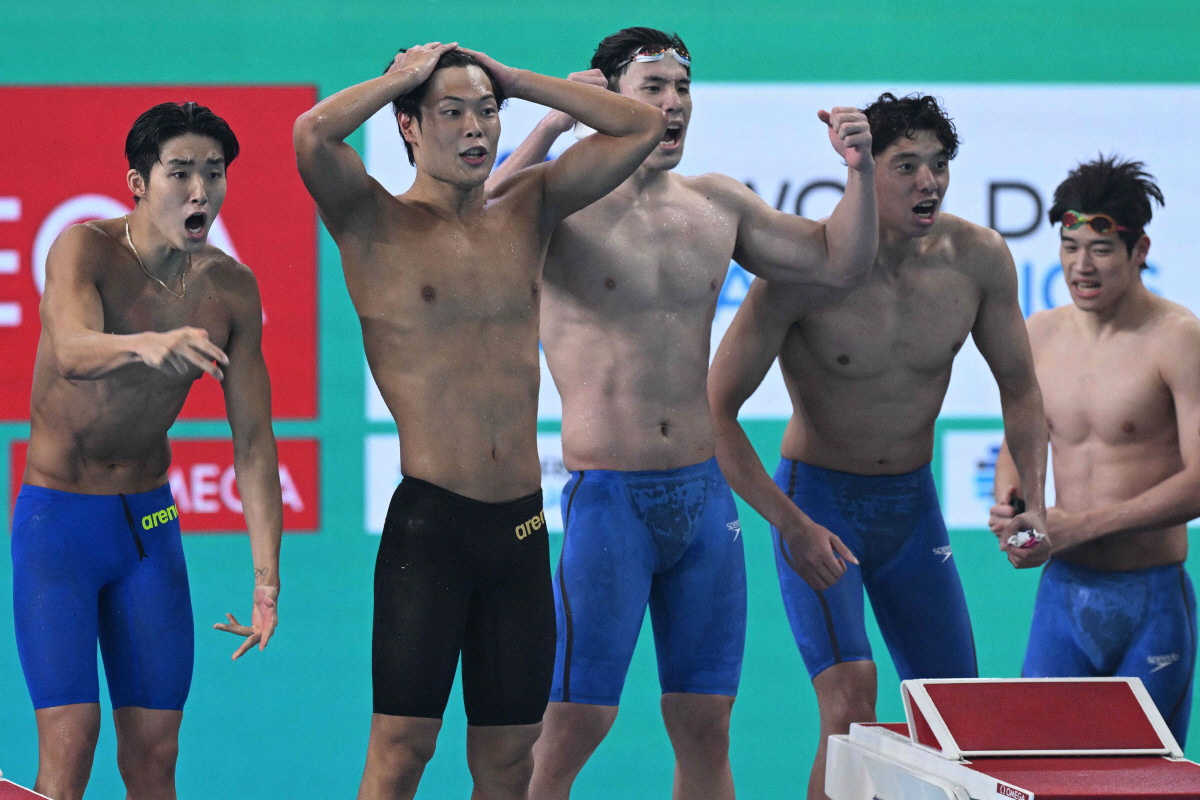 '아깝다, 황선우의 0.1초!' 한국 男계영, 역대 첫 세계선수권 포디움…
