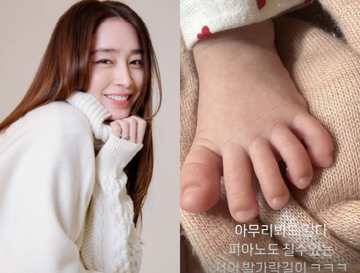'이병헌♥' 이민정, 붕어빵 딸에 깜짝 "피아노도 칠 수 있는 발가락 길…