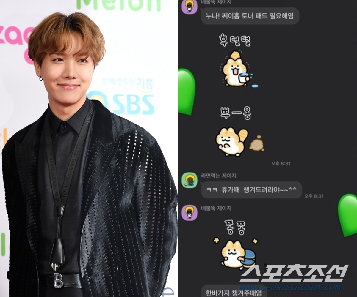 [SC이슈]BTS 제이홉, 실제 카톡 말투 보니…'현실 남매' 뷔와 비교…