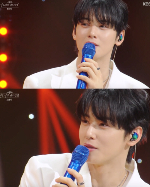 차은우, 故문빈 생각에 연신 '울컥'…눈물 젖은 노래로 진심 전해 ('더…