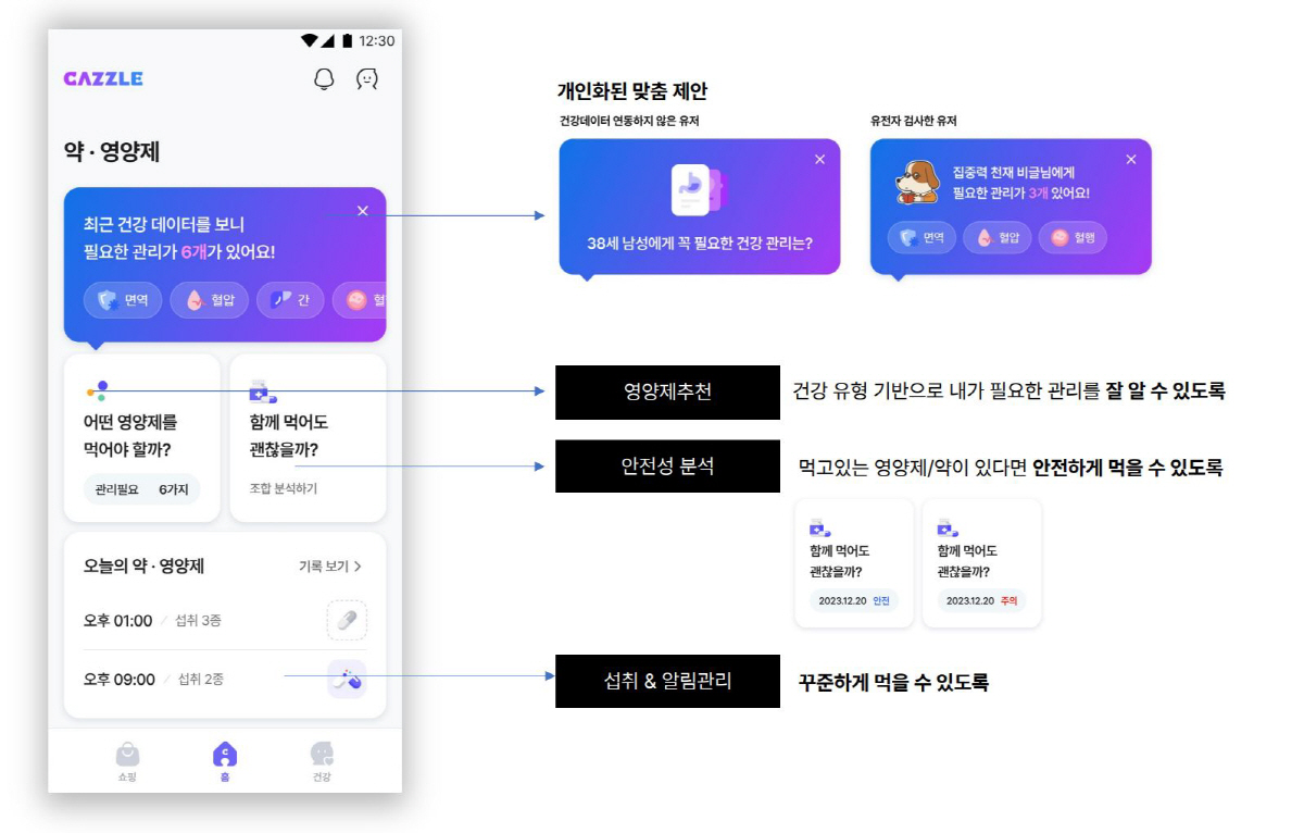 약·영양제 조합에 맞춤 추천까지…롯데헬스케어 캐즐, '복약관리' 기능 고…