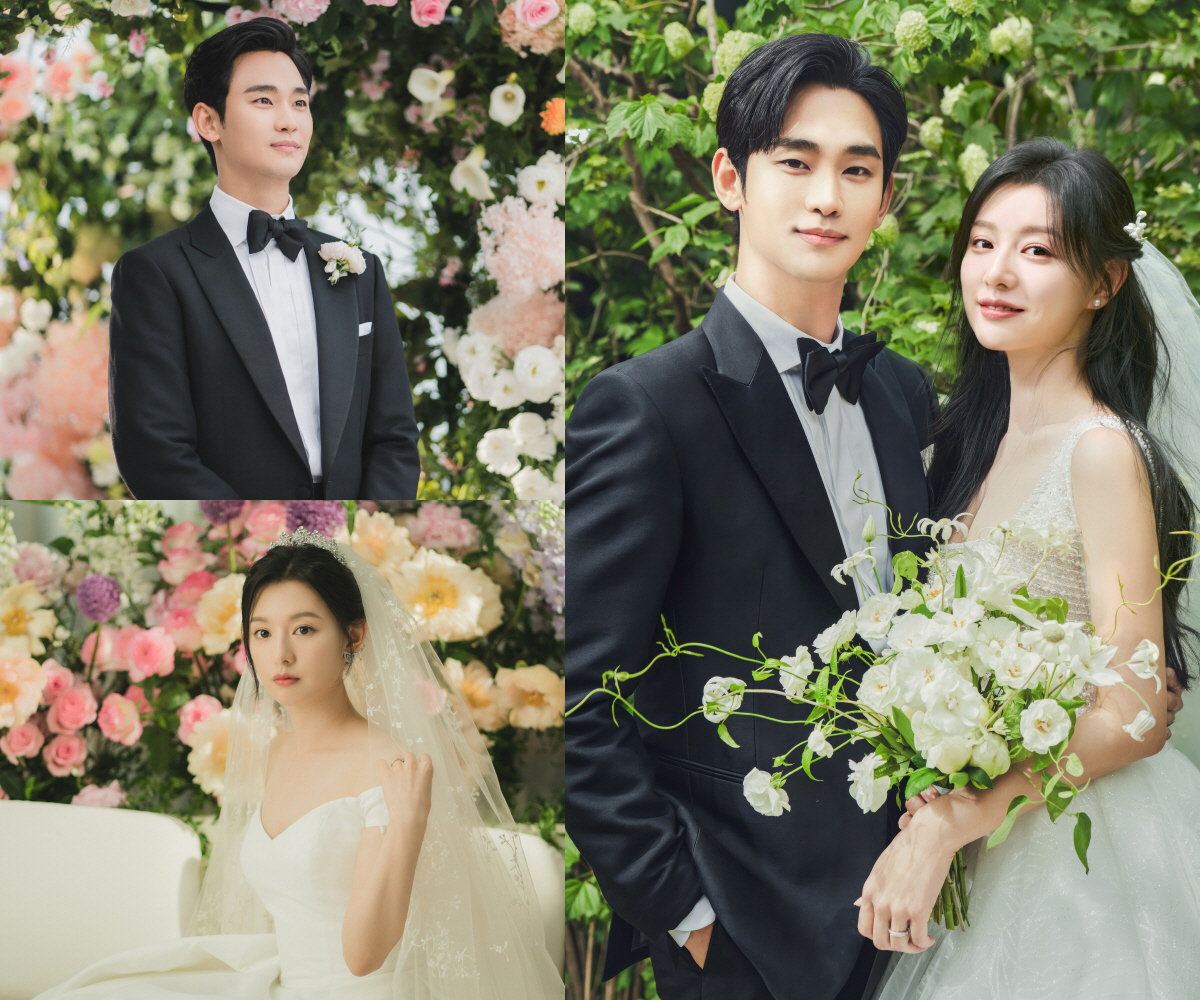 김수현♥김지원, 웨딩사진까지 찍었네..'눈물의 여왕' 화보 공개