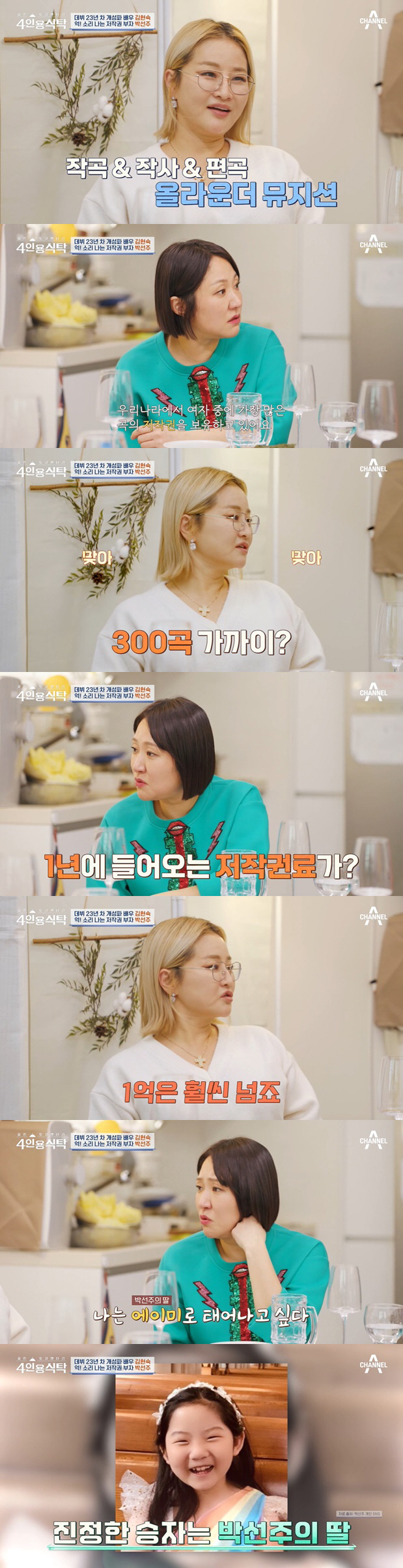 박선주 "저작권료 1억원 이상, 사후 70년까지…내 딸이 제일 부럽다" …