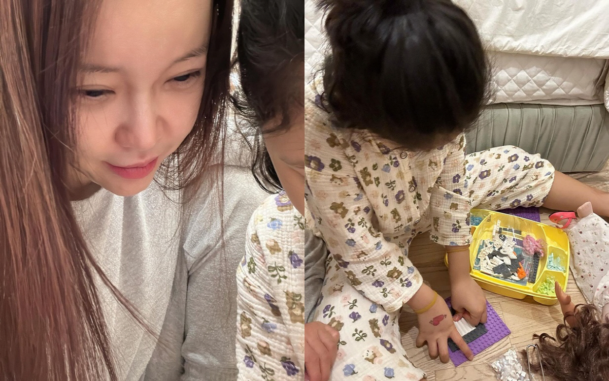 '정석원♥' 백지영, 영국 여행 후유증 토로 "딸과 새벽에 일어나..인형…