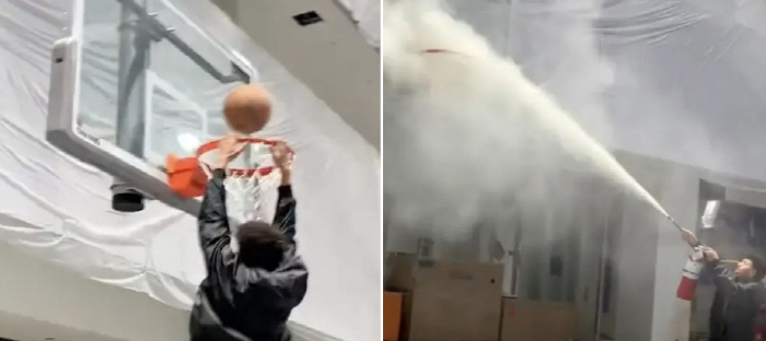 공사 중인 NBA 농구장 침입, 난장판 만든 '철없는' 10대