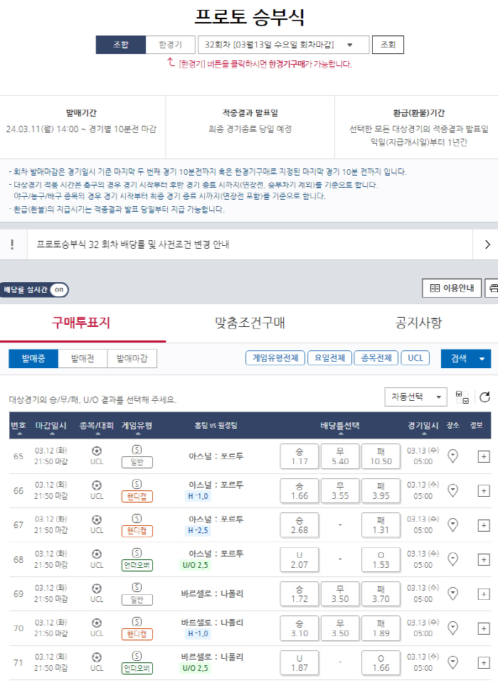 "포르투 승리 시 10.50배"…유럽챔피언스리그 16강 경기 대상 프로토…