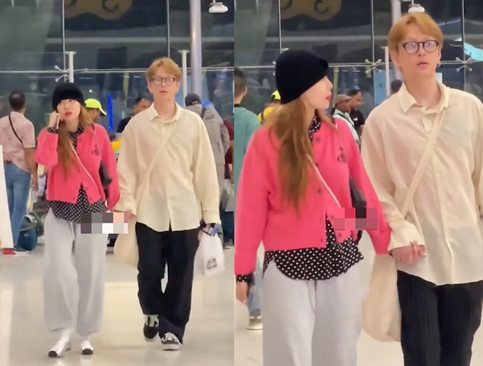 '병약미가 취향인가' 현아♥용준형, 태국여행 후 동반 귀국…달라진 비주얼…