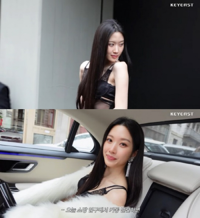 '란제리 시스루룩' 선보였던 문가영, 밀라노 패션쇼 비하인드 공개