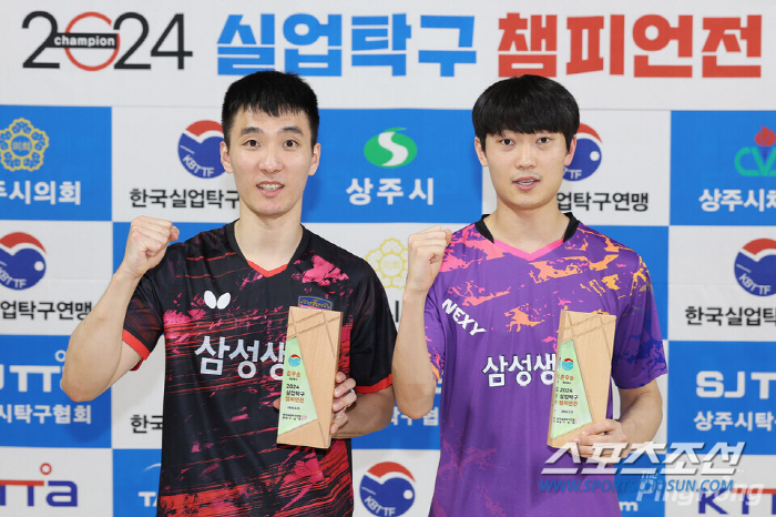 "꺾이지않는 기세"'닥공 맏형'이상수,실업챔피언십 男단식 우승! 오준성-…