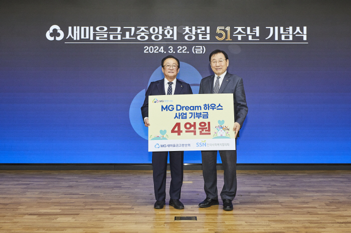 새마을금고중앙회, 미래세대 주거 지원 'MG Dream 하우스' 사업 위…