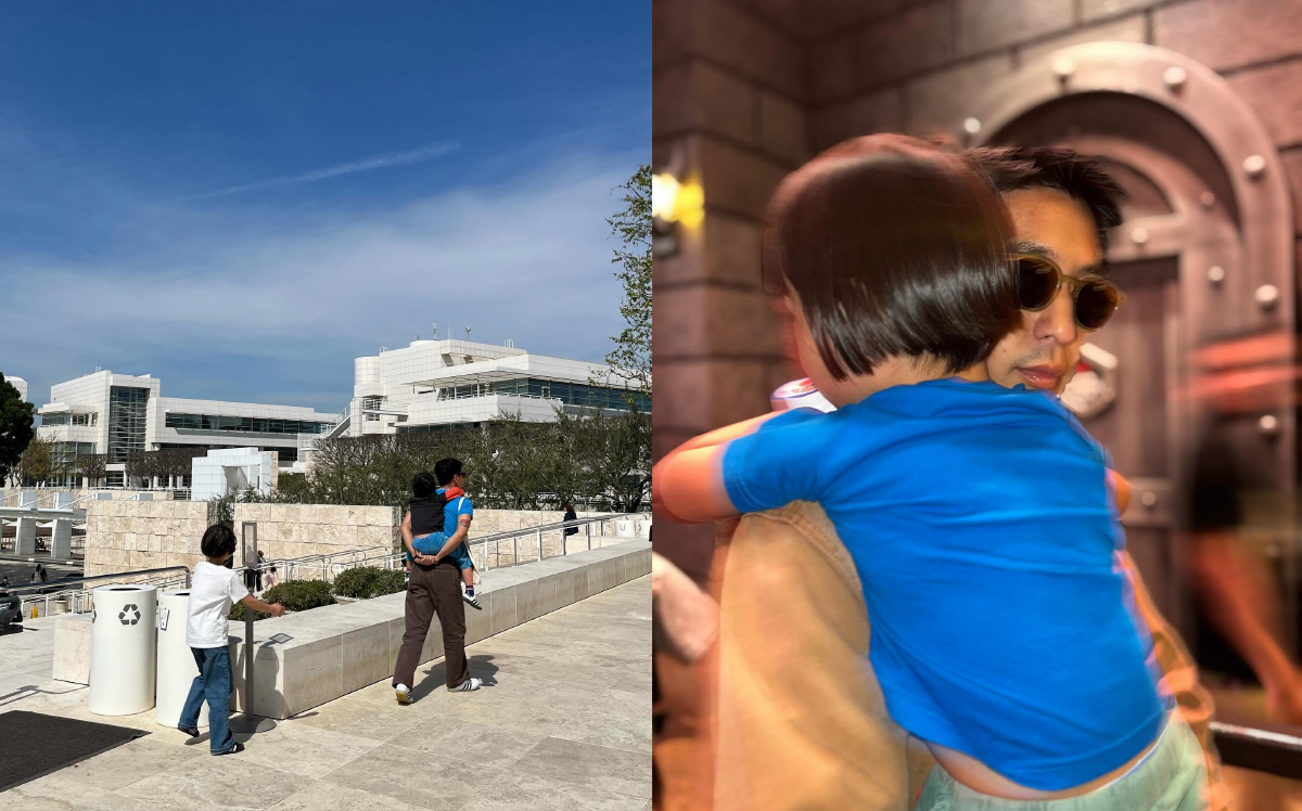 김나영, 美여행 중 두 아들 챙기는 ♥마이큐에 "남자 친구 고마워"