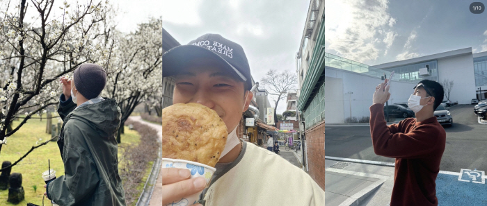 "24년에도 보라해" 군 휴가 나온 RM, 여전한 팬♥...짧은 머리도 …
