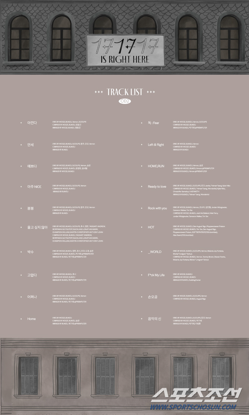 세븐틴, 베스트 앨범 '17 IS RIGHT HERE' 트랙리스트 공개……