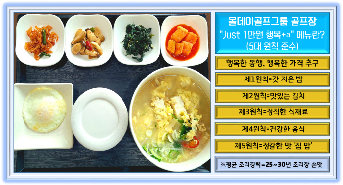 클럽하우스 식사가 밖에서 먹는 가격이라고? 올데이골프그룹 4개 골프장, …