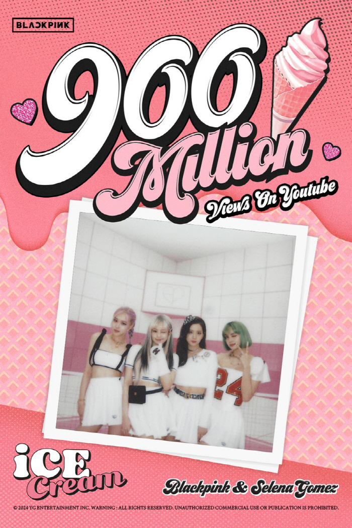 블랙핑크 'Ice Cream', 9번째 9억뷰 뮤직비디오 추가