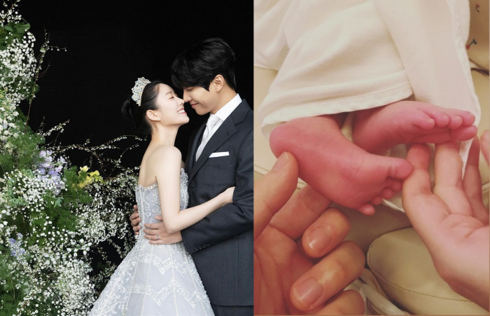 '♥이승기' 이다인, 결혼 1주년 기념 2세 사진 공개 "세 가족이 된 …