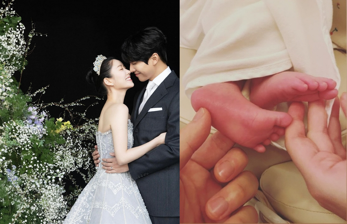 '♥이승기' 이다인, 결혼 1주년 기념 2세 사진 공개 "세 가족이 된 …