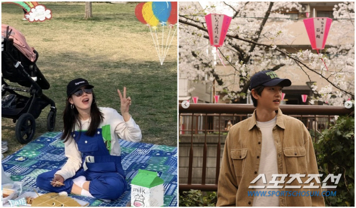 [종합]'현빈♥손예진'-'송중기♥케이티', 아들과 '벚꽃 나들이'. 톱스…