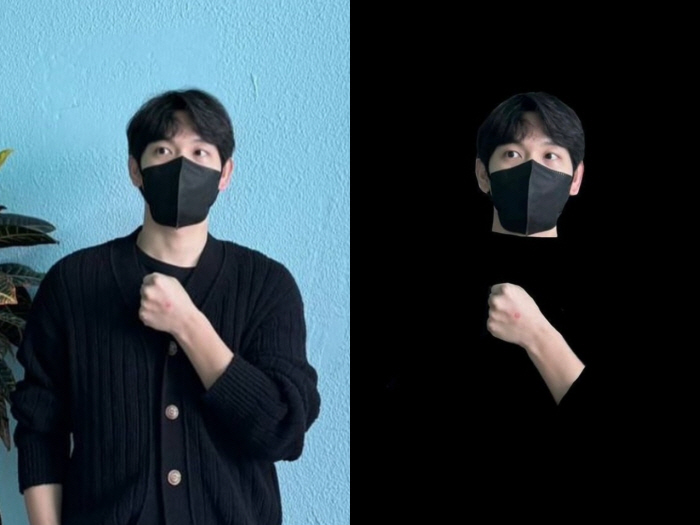 "정치색 추측 금지" 임시완, 배경색 지우고 투표 재인증..얼굴만 둥둥 …