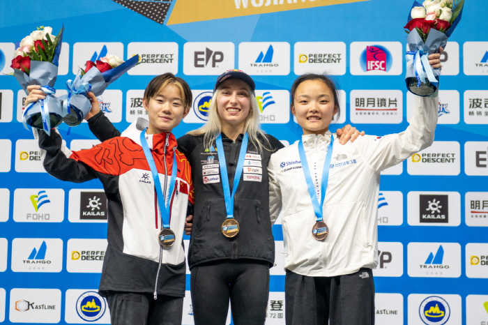 정지민, 韓 스포츠클라이밍 스피드 WC 첫 동메달 역사…서채현 리드 3위…