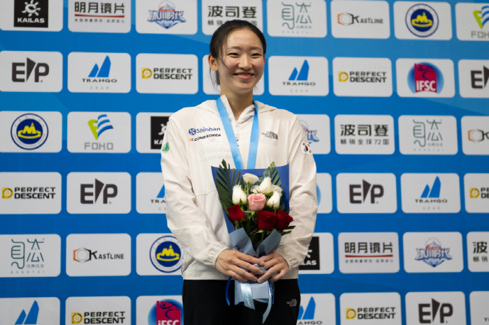 정지민, 韓 스포츠클라이밍 스피드 WC 첫 동메달 역사…서채현 리드 3위…