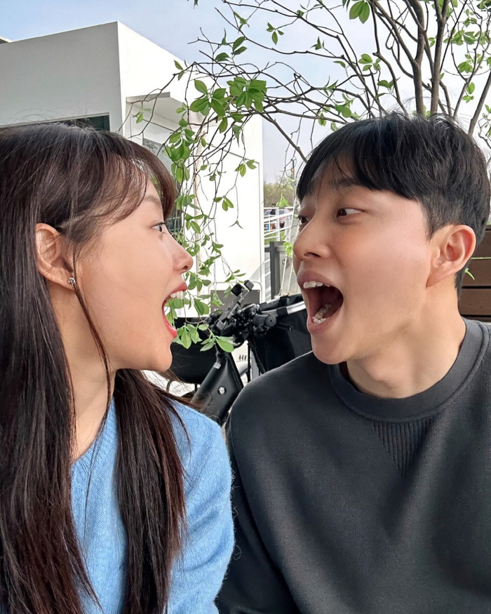 "나날이 닮아가는 중"…송지은♥박위 쌍둥이 같은 표정에 '깜짝'