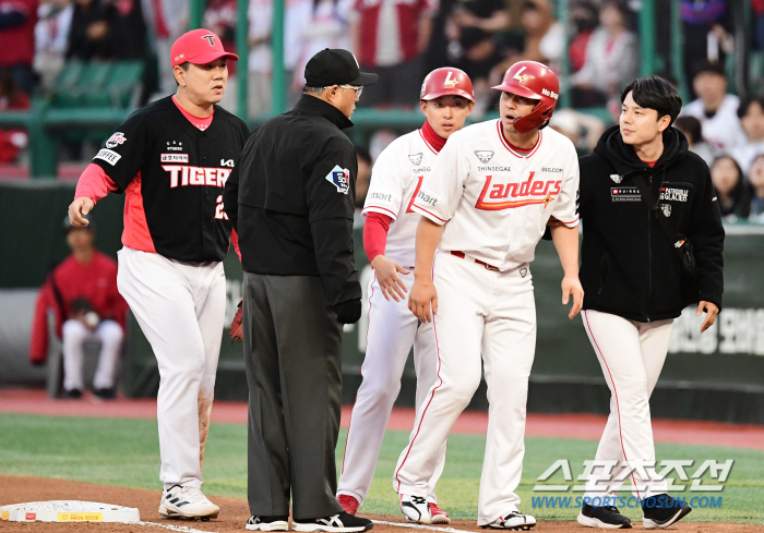 '이 무슨 운명의 장난인가' 홈런 신기록 앞둔 최정, 사구 맞고 긴급 병…