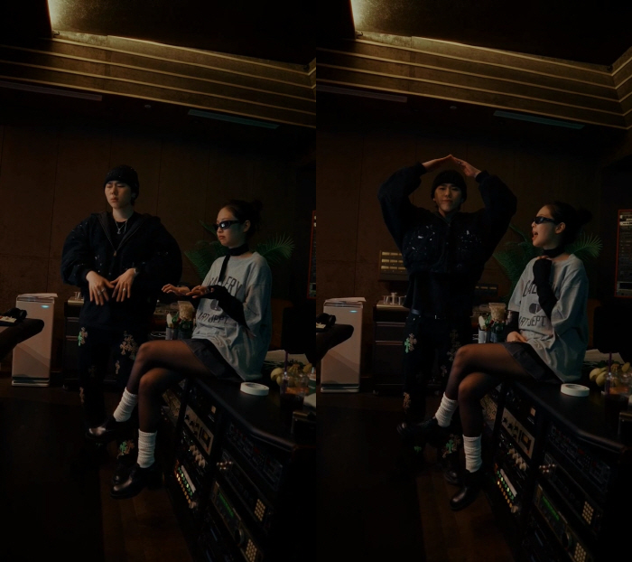 지코, 제니와 투샷 포착…신곡 녹음 현장 "늦은밤 파티서 만난 친구"