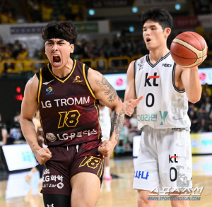 [KBL 4강PO] '씬 스틸러' 문성곤 3점슛 5개 19득점 활약. KT 적지에서 1승1패 승부 원점.