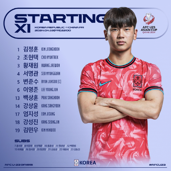 '김정훈 美친 선방→이영준 2연속 골' 대한민국, 중국에 1-0 앞선 채…