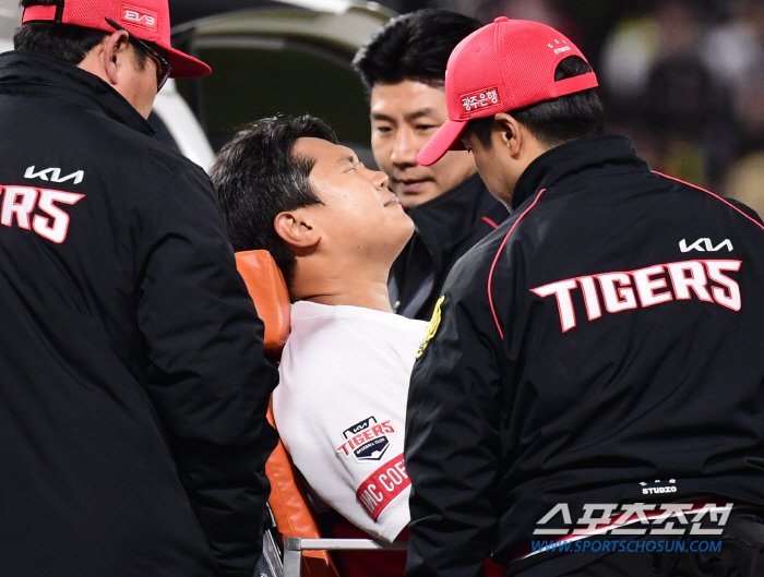 "아직도 피 고여 있다" 부상 한 달 다 돼가는데 상태는 아직, KIA …