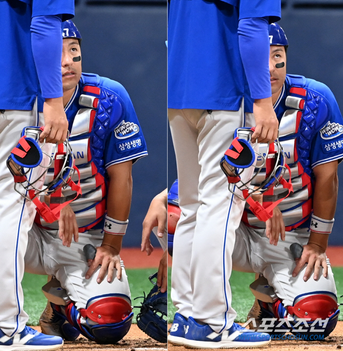 파울타구 맞은 강민호, 원망스러운 김혜성에 레이저 눈빛 발사 '앞으로 치…