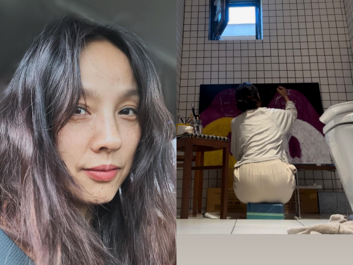 이효리 작업실은 화장실?..변기통 옆서 예술혼 발산