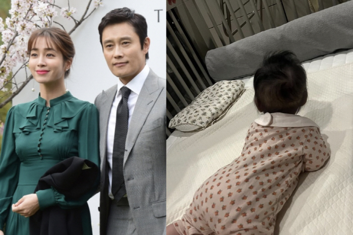 '이병헌♥' 이민정, 둘째 딸 치명적 뒤태 자랑 "오늘만 뒤집기 50번 …