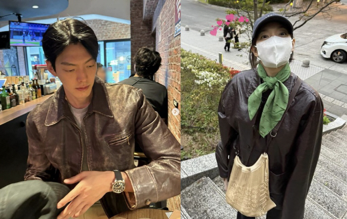 김우빈♥신민아, 커플룩 입고 日 데이트…10년차 커플의 '시간차 럽스타'…