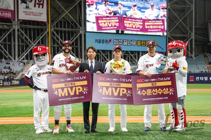 헤이수스-김혜성 투타 MVP→후라도 수훈! 키움, 4월 MVP 시상