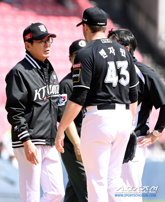 KT 천만다행 '팔꿈치 불편, 충격 강판' 벤자민, 검진결과 이상무...…