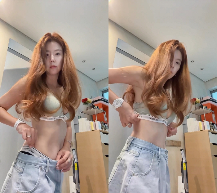 "딸 3면 낳은 엄마 배 맞나요?"…'주영훈♥' 이윤미, 언더웨어 노출한…