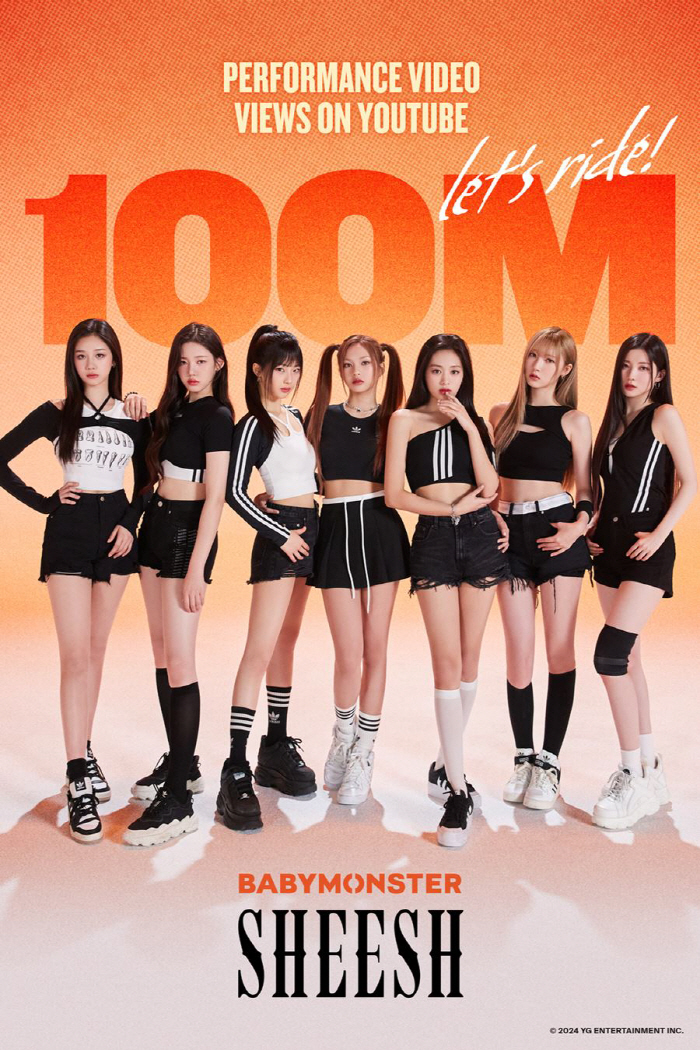 '블랙핑크 동생' 베이비몬스터, 'SHEESH' 퍼포먼스 비디오 1억뷰 …
