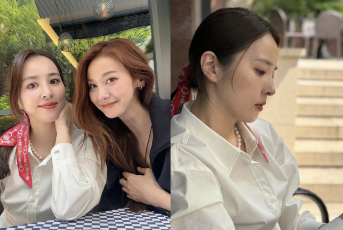 누가 40대로 볼까? 한혜진·유인영, 절친들의 미모 대결