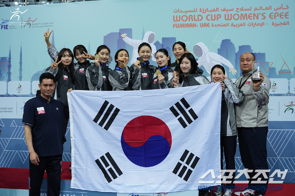 "에펜져스!" 女에페대표팀 푸자이라월드컵 단제전 우승! 파리올림픽까지 쭉…