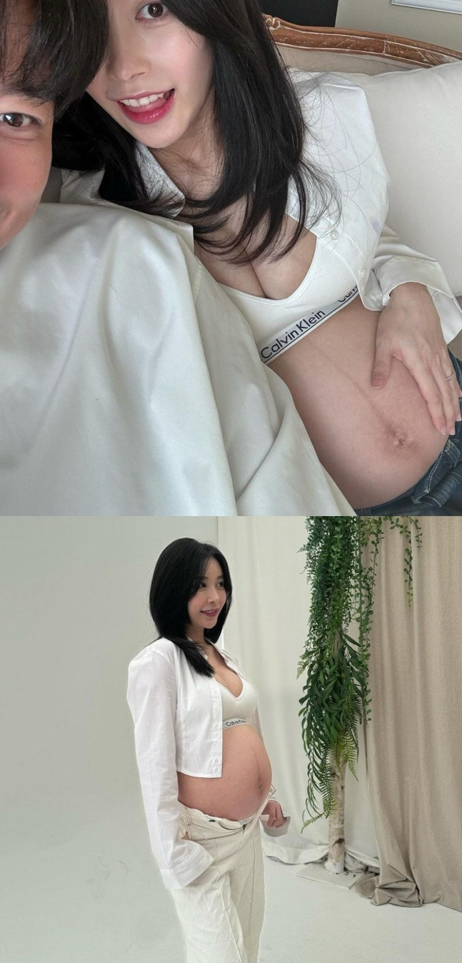 [SCin스타] 만삭 D라인 공개한 '♥이지훈' 아야네 "30주 돌입하니…