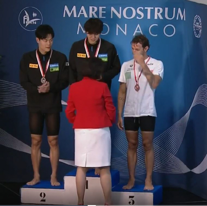 "센세이셔널!黃金세대" 黃선우100m 대회신-金우민 400m 개인베스트 …