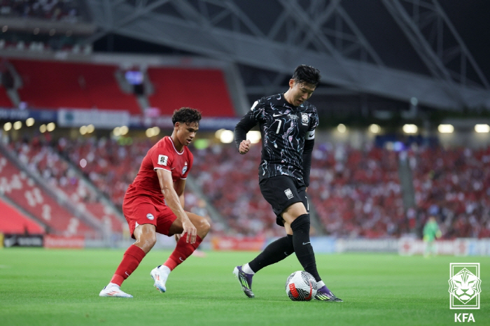 '손흥민-이강인 멀티골+주민규-배준호 데뷔골' 한국, 싱가포르에 7-0 …